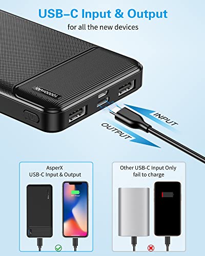 AsperX 2 Pack 10000mAh Portable Charger Dual USB Power Bank Battery Pack - color: Black+Black