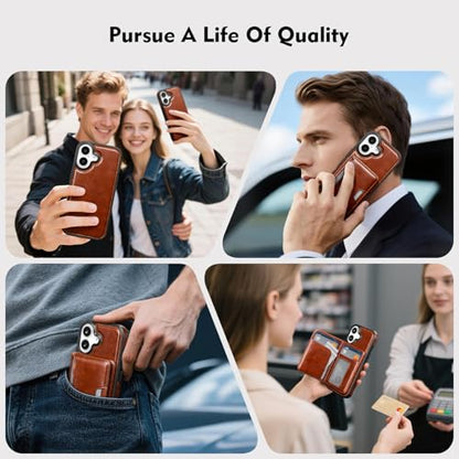 Antsturdy Compatible with MagSafe iPhone 17 Wallet Case,Brown | 2 in 1 Detachable Magnetic,Credit Card Holder Slots,RFID Blocking,PU Leather,Kickstand,Flip Folio Phone Cover for Men & Women - color: Brown, size: iPhone 17 - 6.3"