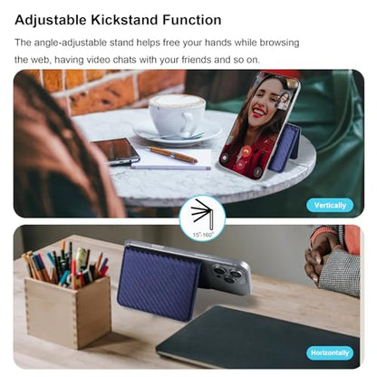 Bocasal for MagSafe Card Wallet for iPhone, Carbon Fiber Blue - color: Carbon Fiber Blue