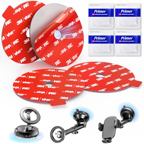 Adhesive Sticky for Car Phone Mount: 4Pcs 75mm Heat Resistant Center Hole