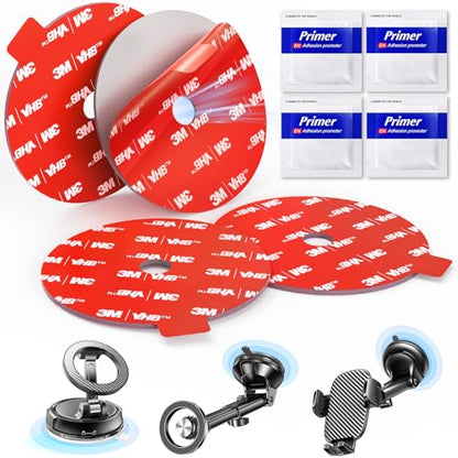 Adhesive Sticky for Car Phone Mount: 4Pcs 75mm Heat Resistant Center Hole