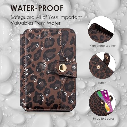M-Plateau Credit Card Holder For Cell Phone With Slim Adhesive - color: Leopard Print