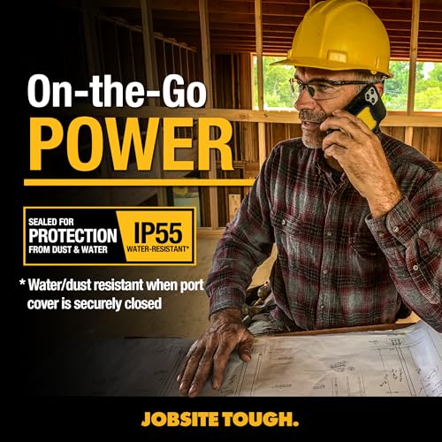 DEWALT Heavy Duty Magnetic Power Bank 5, 000mAh, Rugged, Wireless