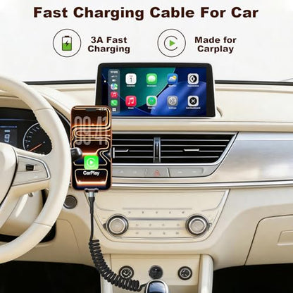 Coiled USB A to USB C Cable, 3FT USB C Cable,Black Charger Cord - color: Black