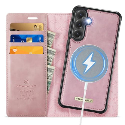 for Samsung Galaxy S26 5G 2in1 Detachable Wallet Case, Pink | Compatible with Magsafe, Magnetic, RFID Blocking Card Holder, Shockproof, Kickstand, Wireless Charging, PU Leather Flip Cover - color: (Detachable 2 in 1)-Pink, size: Galaxy S26