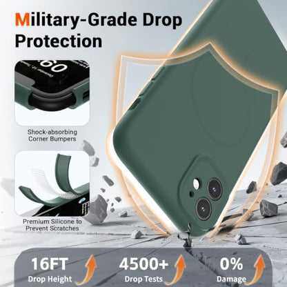 SUPFINE Silicone & Magnetic for iPhone 11 Case - color: Acacia Green, size: iPhone 11