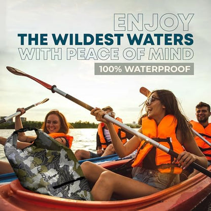 Earth Pak Waterproof Dry Bag with Zippered Pocket - Waterproof Dry Bag Backpack Keeps Gear Dry - color: Camo, size: 20L