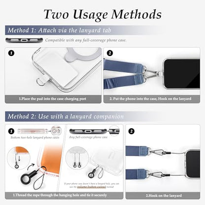 Multifunctional Phone Lanyard Adjustable Anti-Theft Crossbody Phone Strap - color: Blue