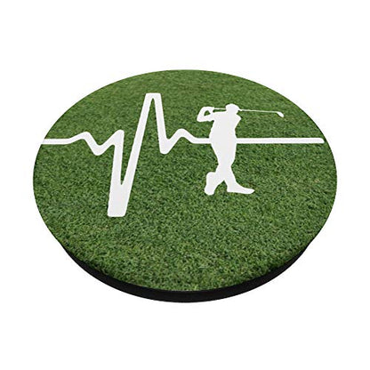 Golf player and heartbeat on golf green phone stand PopSockets PopGrip: Swappable Grip for Phones & Tablets
