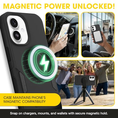 OtterBox iPhone 17 – Commuter Series Slim MagSafe Case - Black | 3X MIL Drop Protection - Dual-Layer - Pocket-Friendly - Camera Control - Raised Edges - Port Covers - Non-Retail Packaging - color: Black