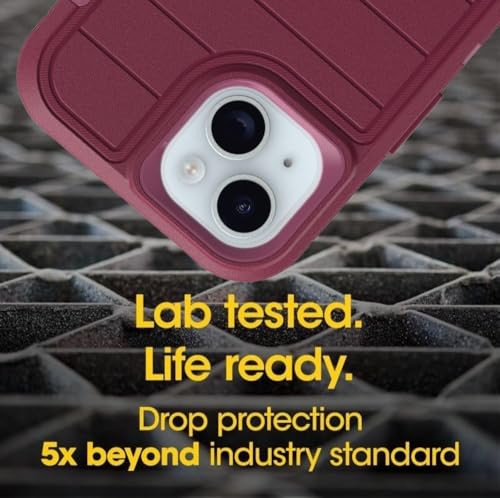 OtterBox iPhone 17e & iPhone 16e (Only) - Defender Series Case - Foxberry (Pink) - Screenless - Rugged & Durable - with Port Protection - Holster Clip Includes - Microbial Defense Protection - color: Foxberry (Pink), style: Non-MagSafe