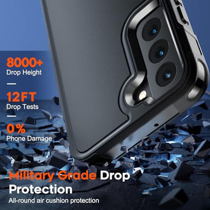 zapica Designed for Samsung Galaxy S22 Case, Black | Military Grade Drop Protection, Dual Layer Structure Design, Heavy Duty Shockproof Non-Slip Phone Cover - color: Black, size: Samsung Galaxy S22 6.1''