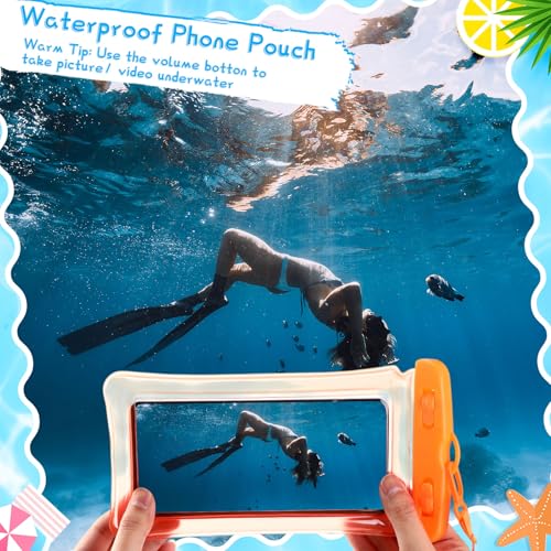 Chiisong 56 Pack Waterproof Phone Pouch Clear Cellphone Case Bulk Universal Phone Dry Bag Waterproof Underwater Case Holder for Water Games Cruise Ship Essentials, up to 6.9 Inch(Colorful)