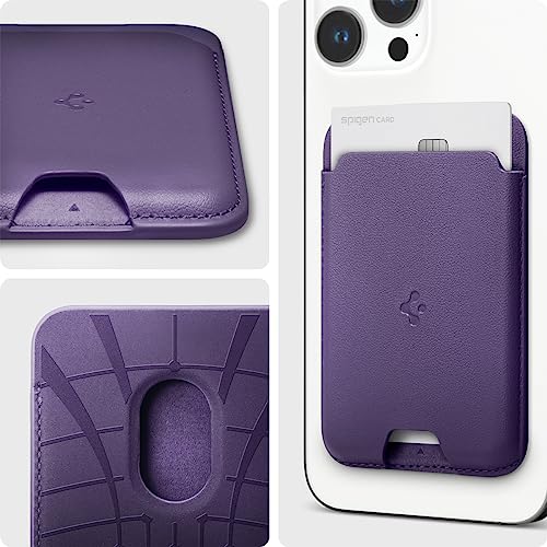 Spigen for MagSafe Wallet, Holds 2 Cards, Strong Magnet, Valentinus MagFit - color: PU Purple, size: 2-Cards