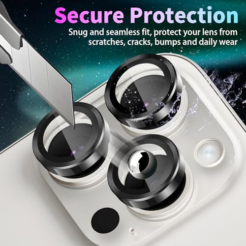 Camera Lens Protector for iPhone 16 Pro/16 Pro Max, Black - color: Black