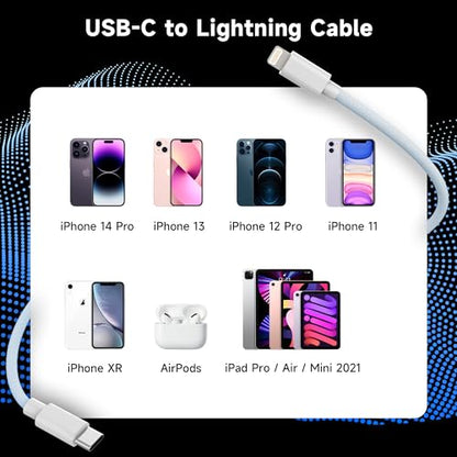 USB C to Lightning Cable 1M Apple MFi Certified iPhone Fast Charger Cable - color: Blud
