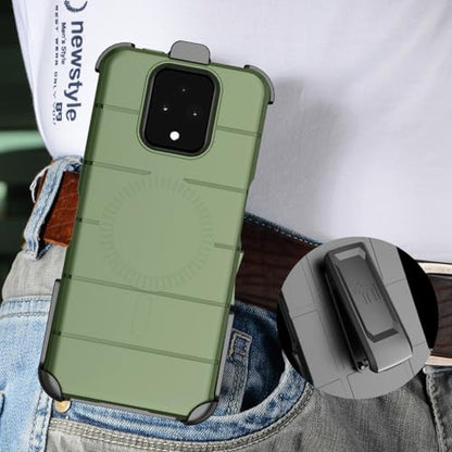 Case and Holster Combo for Sonim XP Pro 5G Phone - Olive Green | Compatible with MagSafe, Magnetic, Rugged Cover, Enhanced Grip, with Belt Clip Holder, Ratchet Rotation - color: Green