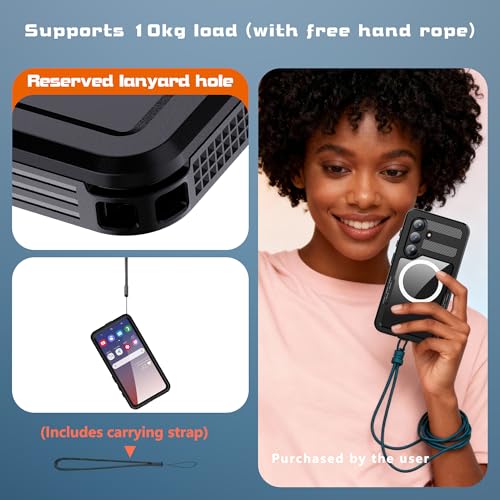 Waterproof Phone Case for Samsung Galaxy S26 Protective Black - color: Black, size: Samsung Galaxy S26