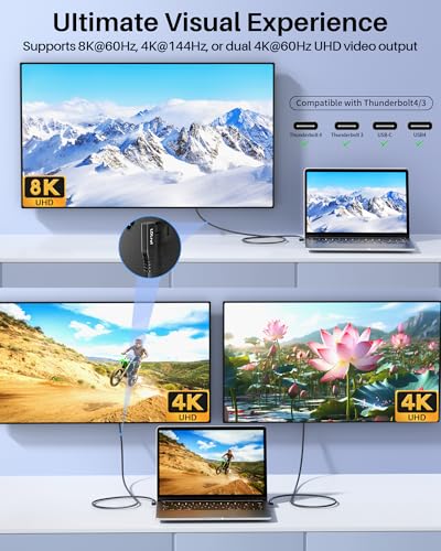 LDLrui USB C Monitor Cable Right Angle 3FT 2P, 8K/5K@60Hz 4K@144Hz Display - size: 3FT+3FT