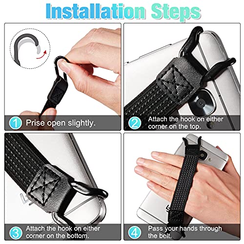 Weewooday 6 Pcs Phone Hand Strap Elastic Hand Finger Grip for 5.2-7.5 Inch