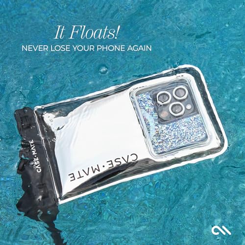 Case-Mate IP68 Waterproof Phone Pouch - Silver Chrome | Touchscreen Floating Waterproof Phone Case with Crossbody Lanyard - Fits All Phones - Beach Cruise Ship Travel Essentials - color: Silver Chrome