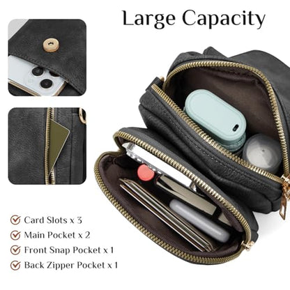 Fashion Small Crossbody Bags for Women Trendy Designer Cell Phone Purses | Adjustable Straps,with Card Holder,Detachable Wristlet Strap,small Cross Body Bag for Woman,Mini Bags,Travel Purse,Work,Gym - color: Darkgrey