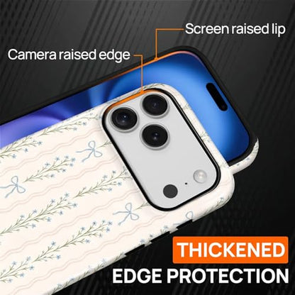 Magnetic for iPhone 17 Pro Case,[Compatible with Magsafe] Dual Layer Protective Heavy Duty Shockproof Rugged Drop Protection Bumper Hybrid Case - Blue Bow Stripes - color: Blue Bow Stripes, size: iPhone 17 Pro
