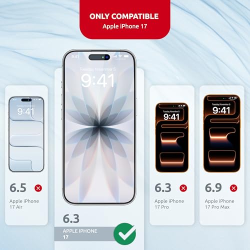 Screen Protector for iPhone 17 – MagicBox (2 PACK) Tempered Glass Screen Protector for iPhone 17 Edge-to-Edge Protection with 2 Applicators, 9H Hardness, Oleophobic Coating - size: for iPhone 17