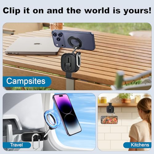 koolehaoda Airplane Phone Holder Travel Essentials Magnetic for MagSafe - color: Black