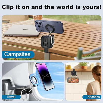 koolehaoda Airplane Phone Holder Travel Essentials Magnetic for MagSafe - color: Black