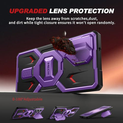 TONGATE Magnetic Stand for Samsung Galaxy S26 Ultra Case, Compatible with Magsafe, [Camera Cover & 2 Front Frames][Military Drop Protection] S26 Ultra Case Built-in Screen Protector & Belt Clip,Purple - color: Purple