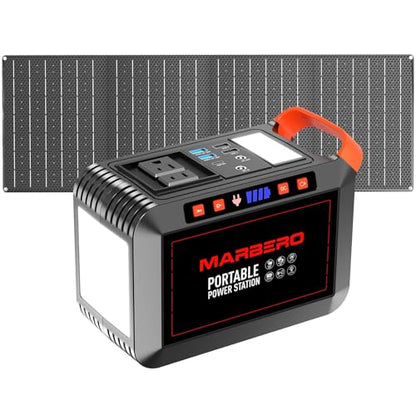 MARBERO 148Wh Solar Generator with Panels Included Solar Panel Kit 40W - color: Light Red Black