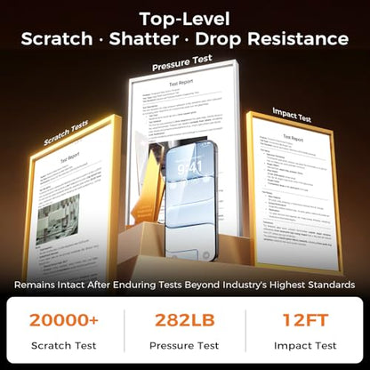 NeverBreak 9H+ Hardness for iPhone Air Screen Protector 12FT Military Grade Protection (Scratch, Shatter, Drop Resistance) Tempered Glass Full Edge Coverage 6.5" 2025, 2 Pack with De-Bubble Card - size: iPhone Air