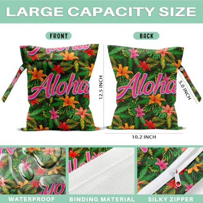 Aloha Wet Dry Waterproof Bag, Travel Laundry Wet Bag for Swimsuit - color: Aloha1