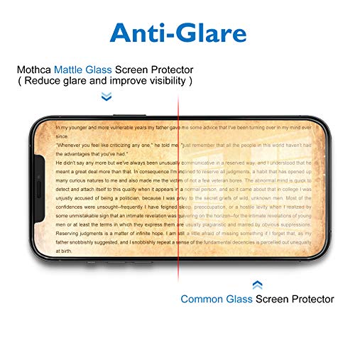 Mothca Matte Glass Screen Protector for iPhone 12 Pro Max 6.7-Inch 2020, Anti-Glare & Anti-Fingerprint, Full Coverage 9H Hardness Tempered Glass Film - size: iPhone 12 Pro Max-6.7 Inch