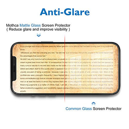 Mothca Matte Glass Screen Protector for iPhone 12 Pro Max 6.7-Inch 2020, Anti-Glare & Anti-Fingerprint, Full Coverage 9H Hardness Tempered Glass Film - size: iPhone 12 Pro Max-6.7 Inch