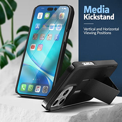 Encased DuraClip Holster Designed for iPhone 14 Pro Case with Belt Clip and Kickstand (Matte Black) (iPhone 14 Pro) - size: iPhone 14 Pro