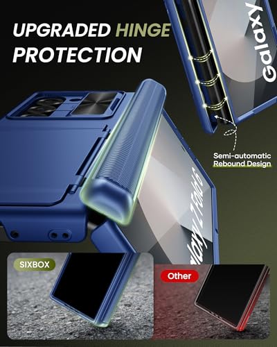 for Samsung Galaxy Z Fold 6 Case with Card Holder, Blue - color: Blue