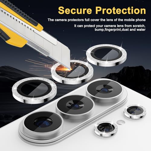 Camera Lens Protector for Samsung Galaxy S26 Ultra, Glitter Silver - color: Glitter Silver