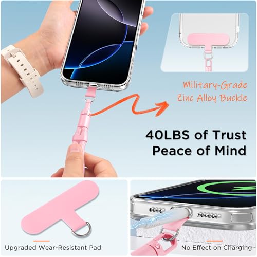 3-in-1 Crossbody Phone Lanyard & Wrist Strap - color: Pink