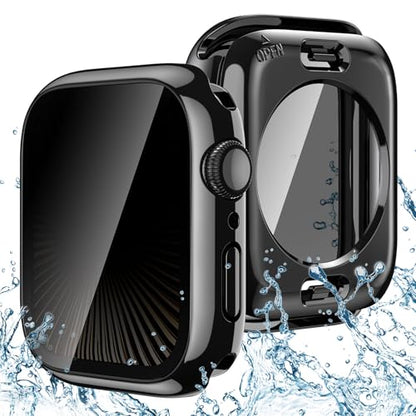 Goton Privacy Waterproof Case for Apple Watch Series 11/10 42mm - color: Glossy Black, size: 42 mm