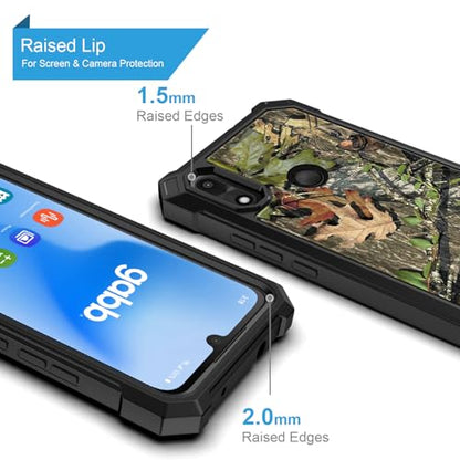 for Gabb Phone 4 Case/Gabb Phone 4 Cover w/[Built-in Screen Protector] Dual Layer Shockproof [Military-Grade][Full-Body] Protective Cover for Teen Women Man Boy Girl Hunt Tree Camo Leaf Design - color: BLD IN TREE BROWN
