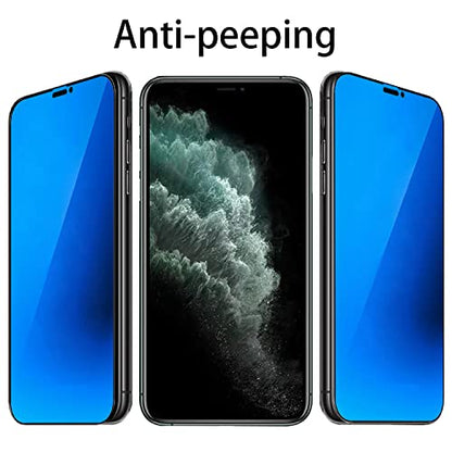 2 Pack Anti-Blue Privacy Tempered Glass for iPhone X/iPhone XS/iPhone 11 Pro Mirror Anti-Spy Screen Protector Anti-Peeping Film Electroplated 5.8 inch Blue - size: For iPhone X / iPhone XS / iPhone 11 Pro