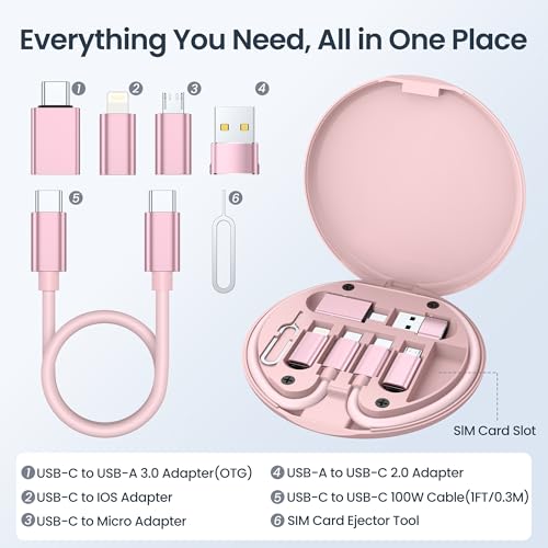 Elebase for iPhone Duo 18 Pro USB Charging Adapter Kit,Multi USB C Adaptor - color: Pink