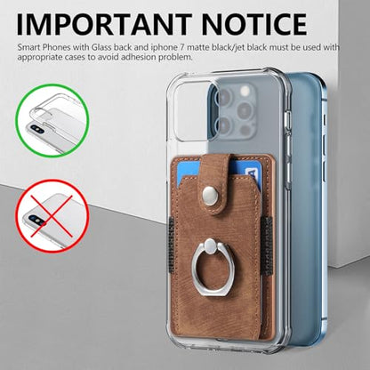 Cell Phone Card Holder, Stick-On RFID Wallet Credit Card Holder Brown - color: Brown