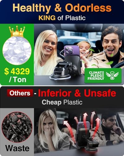 Car Phone Holder【Upgraded Strongest Suction & Clip】 3in1 Universal Cell Phone Mount for Dashboard Windshield Air Vent, Truck Cradle Stand for iPhone 17 Pro Max 16 15 14 13 12 11 SE
