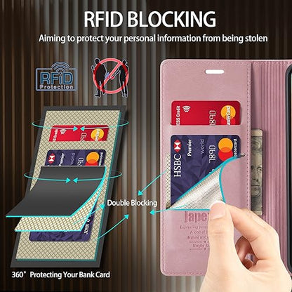 Moto G 5G 2025/5G 2026/Play 2026 Wallet Case with [RFID Blocking],Pink | Card Holder, Kickstand, Magnetic, Soft Leather Flip Case Wallet for Moto G 5G 2025/Moto G 5G 2026/Play 2026 - color: Pink, size: Moto G 5G 2025/2026 6.7"