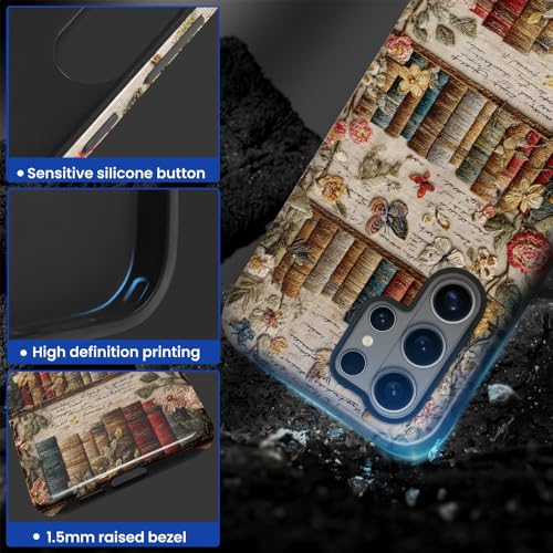 Compatible with Samsung Galaxy S26 Ultra Case,Glossy Case All-Round Protection Shockproof Anti-Scratches TPU Cover,Cases for Man Woman-Antique Bookshelf - color: Antique Bookshelf, size: Galaxy S26 Ultra