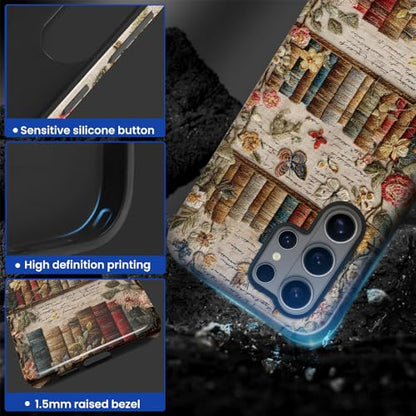 Compatible with Samsung Galaxy S26 Ultra Case,Glossy Case All-Round Protection Shockproof Anti-Scratches TPU Cover,Cases for Man Woman-Antique Bookshelf - color: Antique Bookshelf, size: Galaxy S26 Ultra