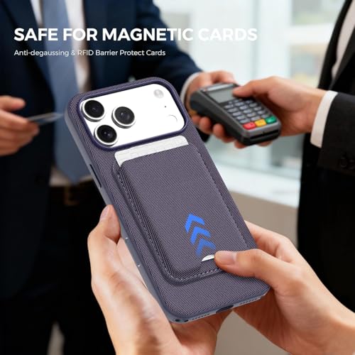 for MagSafe Wallet with Stand, Magnetic Phone Case Set, RFID Blocking, Slim Detachable Stand Card Holder, Tech Fabric for iPhone 17 Pro Max (Purple (Case+ Card Holder), iPhone 17 Pro Max) - color: Purple (Case+ Card Holder)